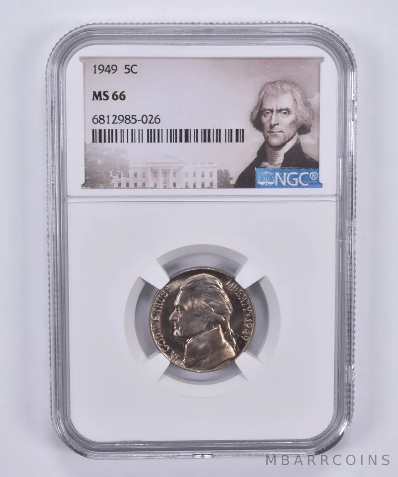 1949 Jefferson Nickel 5c MS66 NGC Special Label