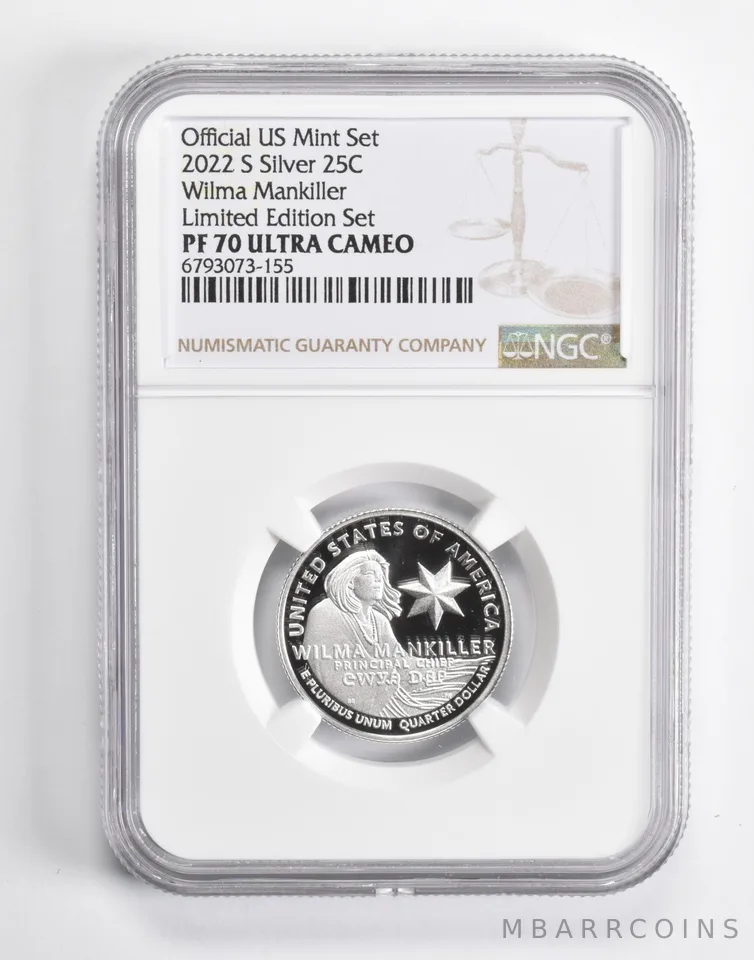2022-S Silver Wilma Mankiller Quarter Limited Edition PF70 UCAM NGC