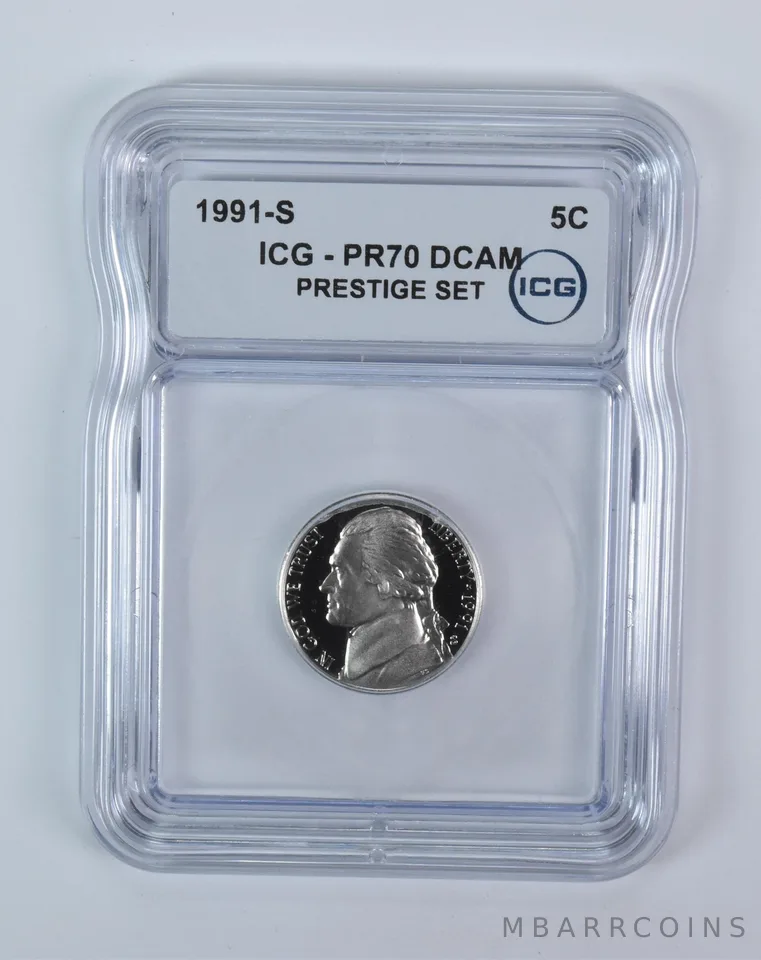 1991-S Jefferson Nickel Prestige Set PR70 DCAM ICG