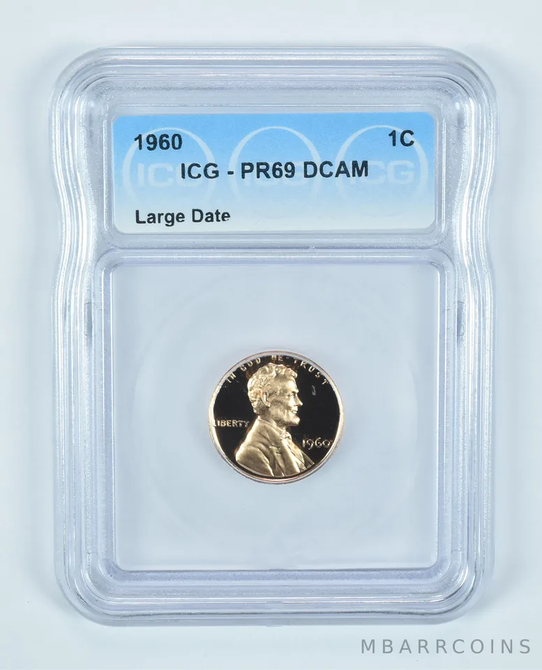 1960 Lincoln Memorial Cent Large Date PR69 DCAM ICG
