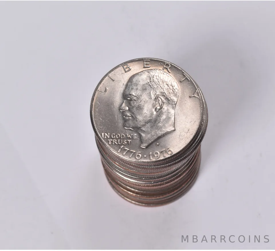 (20) 1776-1976-D BU T2 Clad Bicentennial Eisenhower Ike Dollar Roll Lot