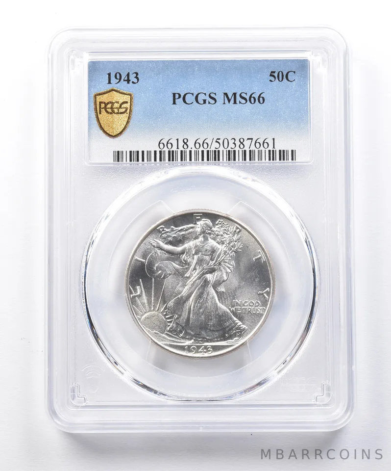 1943 Walking Liberty Half Dollar MS66 PCGS a3910