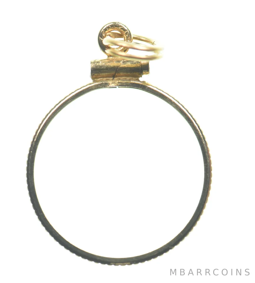 12k 0.7 Gram Gold Filled 15.5mm Coin Bezel Pendant Frame Edge *4985