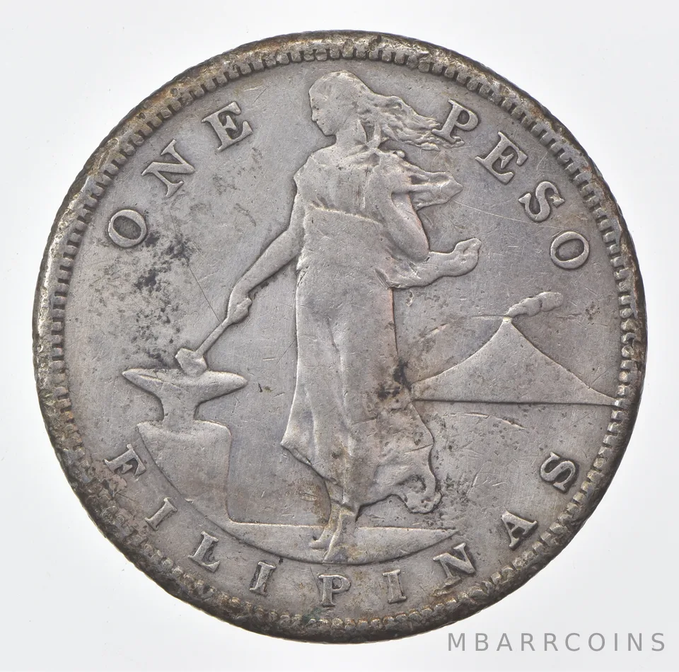 1908-S Philippines 1 Peso *0569