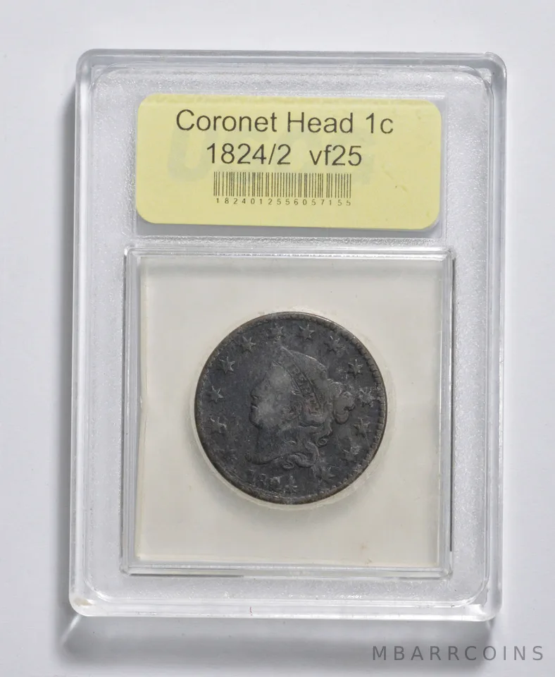 1824/2 Coronet Head Large Cent *3272