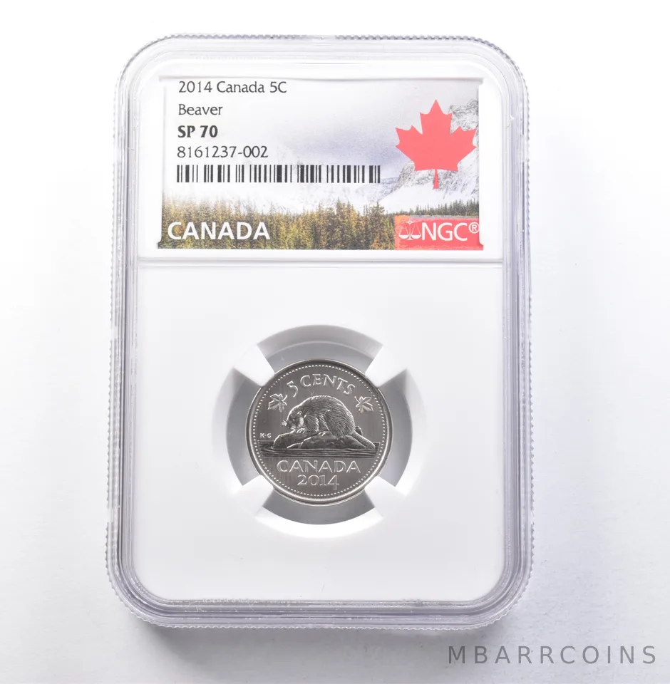 2014 Canada 5 Cents Beaver SP70 NGC *5910