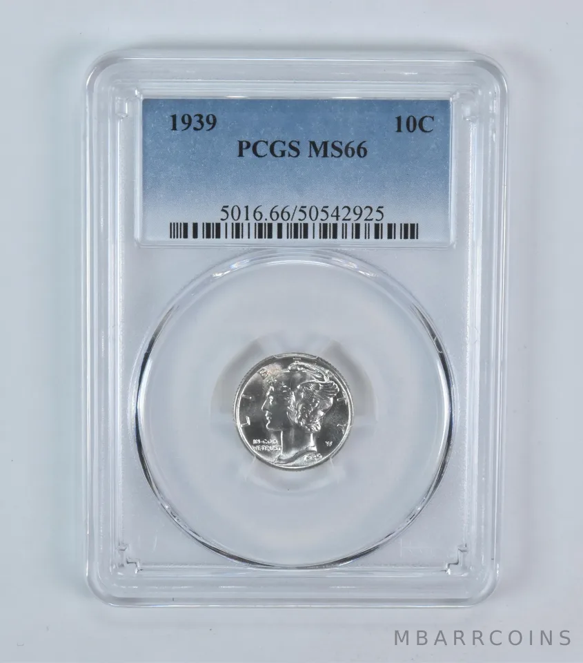 1939 Mercury Dime MS66 PCGS Blue Label