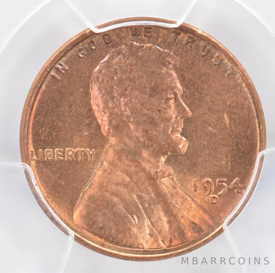 1954-D Lincoln Wheat Cent MS63 RB PCGS Beautiful Tone *0955