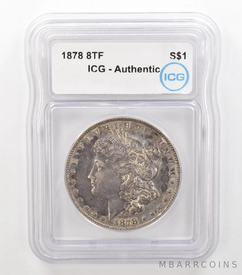 1878 8TF Morgan Silver Dollar Authentic ICG Beautiful Tone *3618