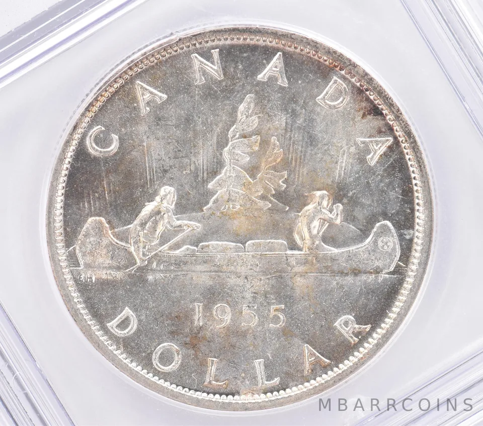 1955 Canada 1 Dollar Silver MS64 ICG Beautiful Tone *2555