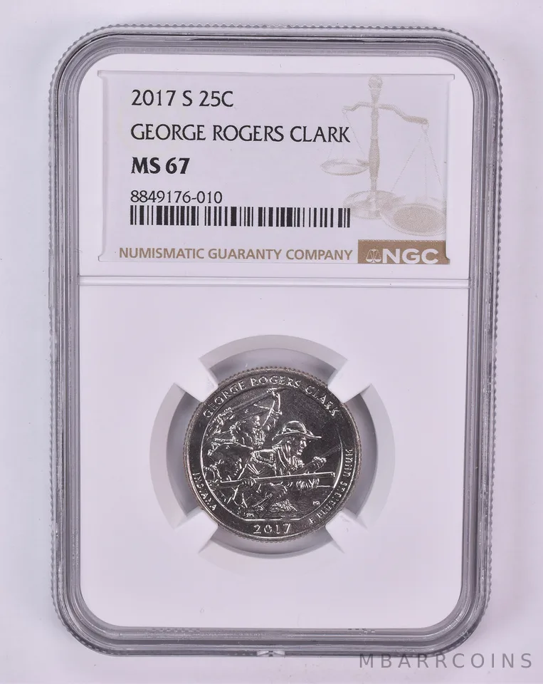 2017-S Washington Quarter George Rogers Clark ATB MS67 NGC Brown Label