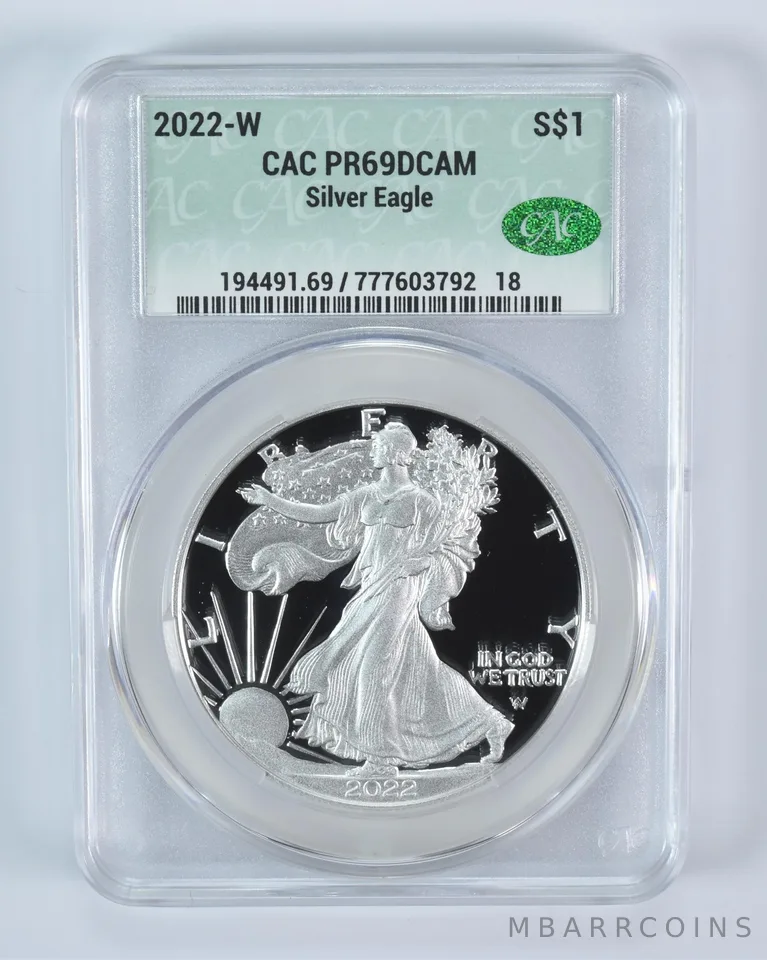 2022-W American Silver Eagle PR69 DCAM CAC CACg
