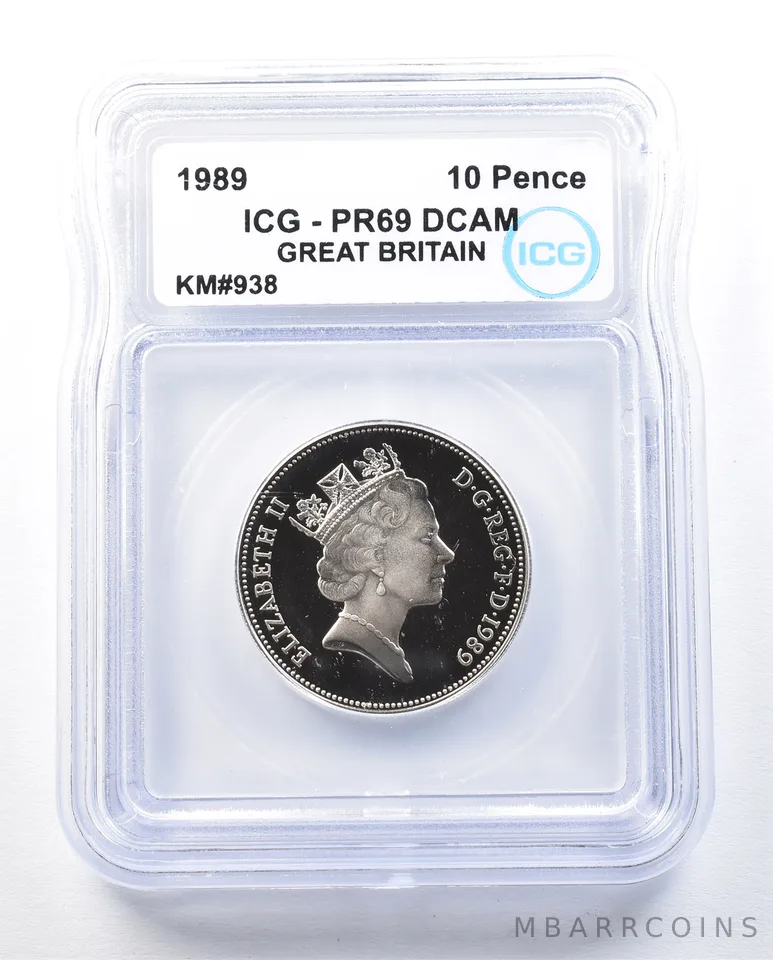 1989 Great Britain 10 Pence KM#938 PR69 DCAM ICG *8983