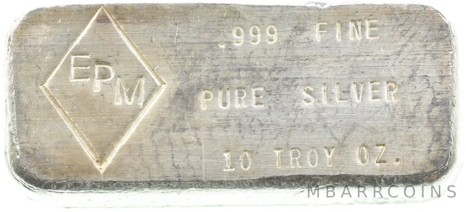 10 Troy Oz Ounce Silver Bar EPM a1482