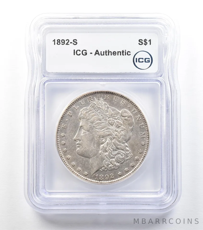 1892-S Morgan Silver Dollar Authentic ICG *3416
