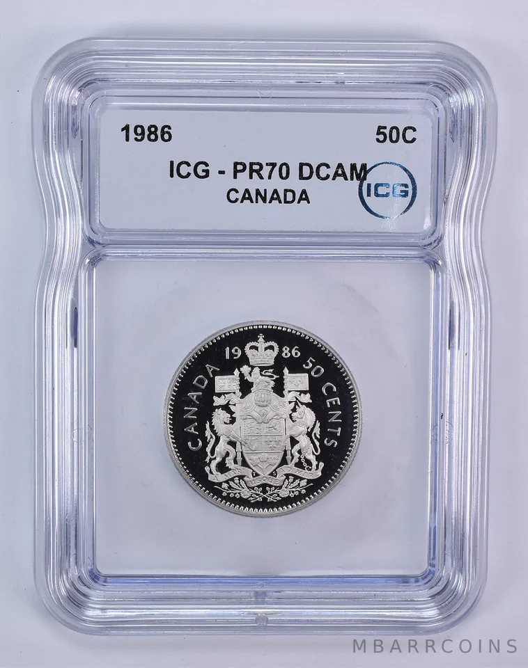 1986 Canada 50 Cents PR70 DCAM ICG