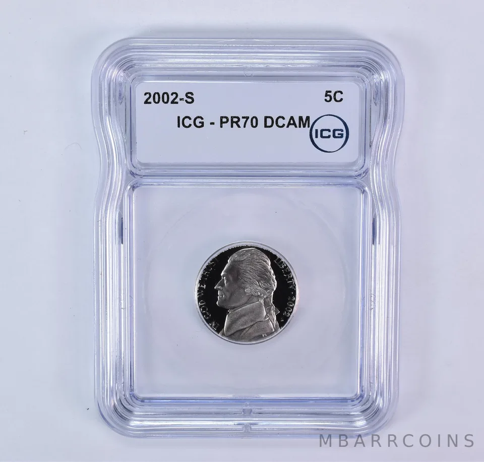 2002-S Jefferson Nickel PR70 DCAM ICG