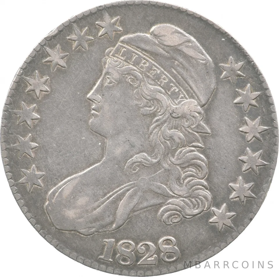 1828 Capped Bust Half Dollar 108 Large 8s *8136