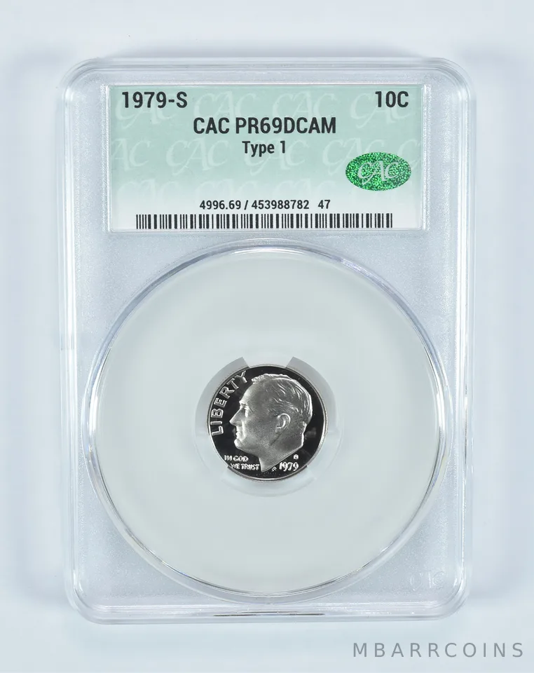 1979-S Roosevelt Dime Type 1 PR69 DCAM CAC CACg