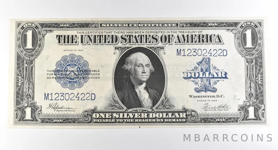 1923 $1 Silver Certificate Large Note Blue Seal *3702