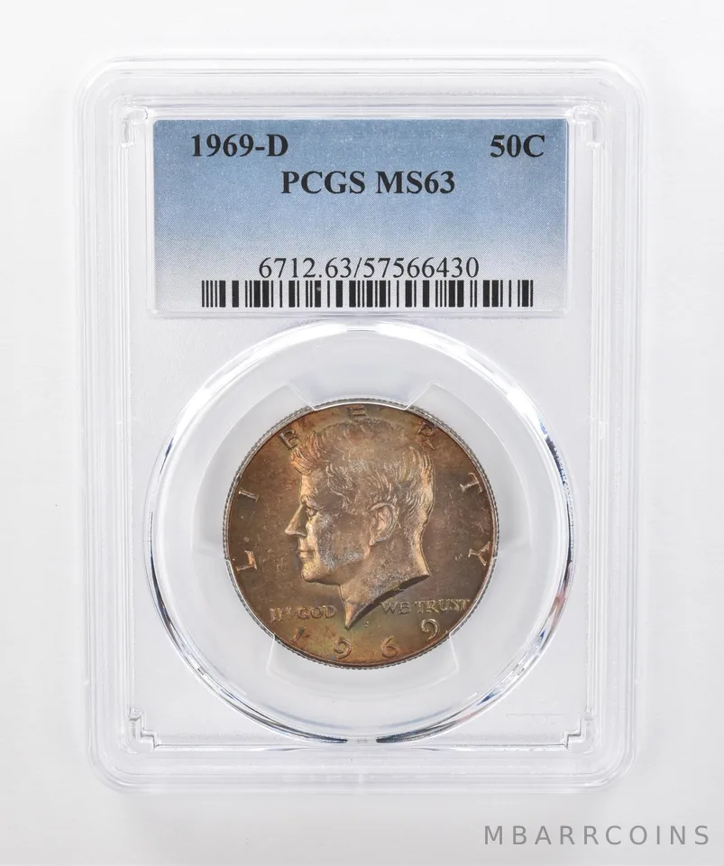 1969-D Kennedy Half Dollar MS63 PCGS Beautiful Tone *1385