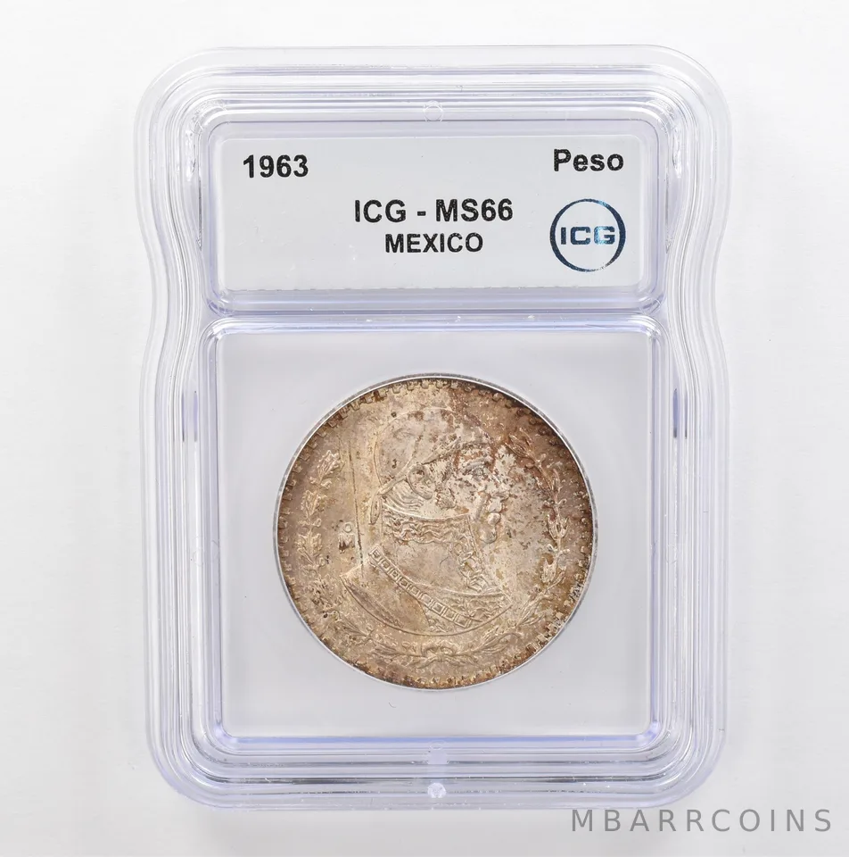 1963 Mo Mexico Peso MS66 ICG Beautiful Tone *5365