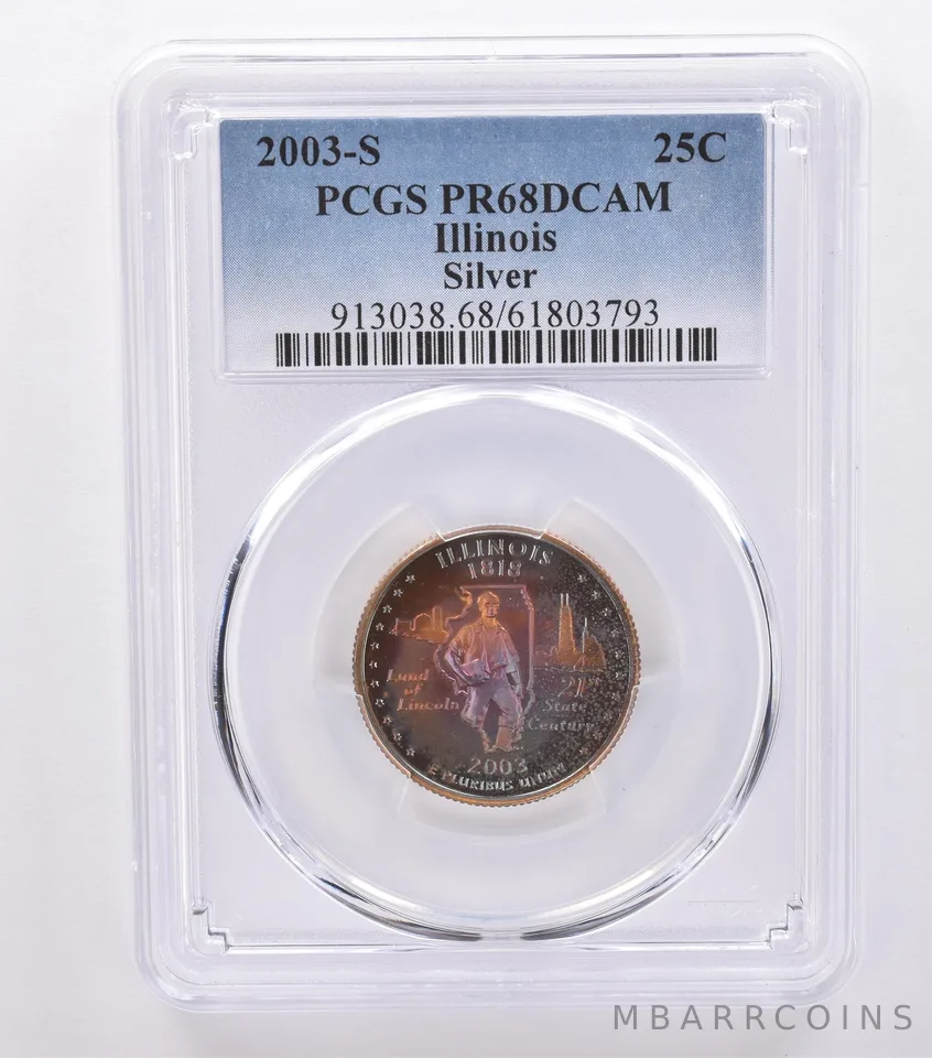 2003-S Washington State Quarter Illinois Silver PR68 DCAM PCGS Nice Tone *8749