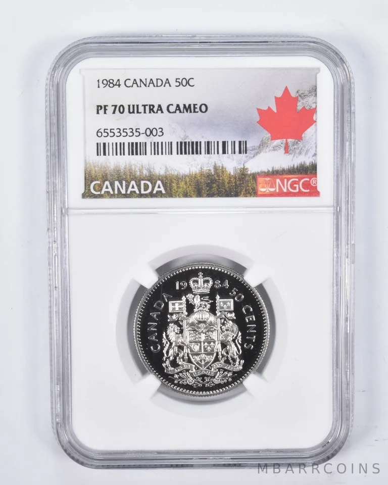 1984 PF70 Canadian 50C Half Dollar NGC Canada Lbl