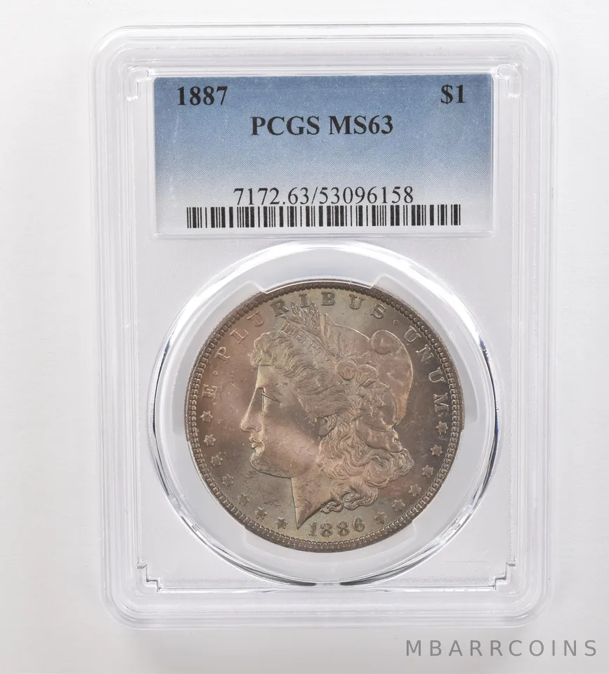 1886 Morgan Silver Dollar MS63 PCGS Beautiful Tone *3222