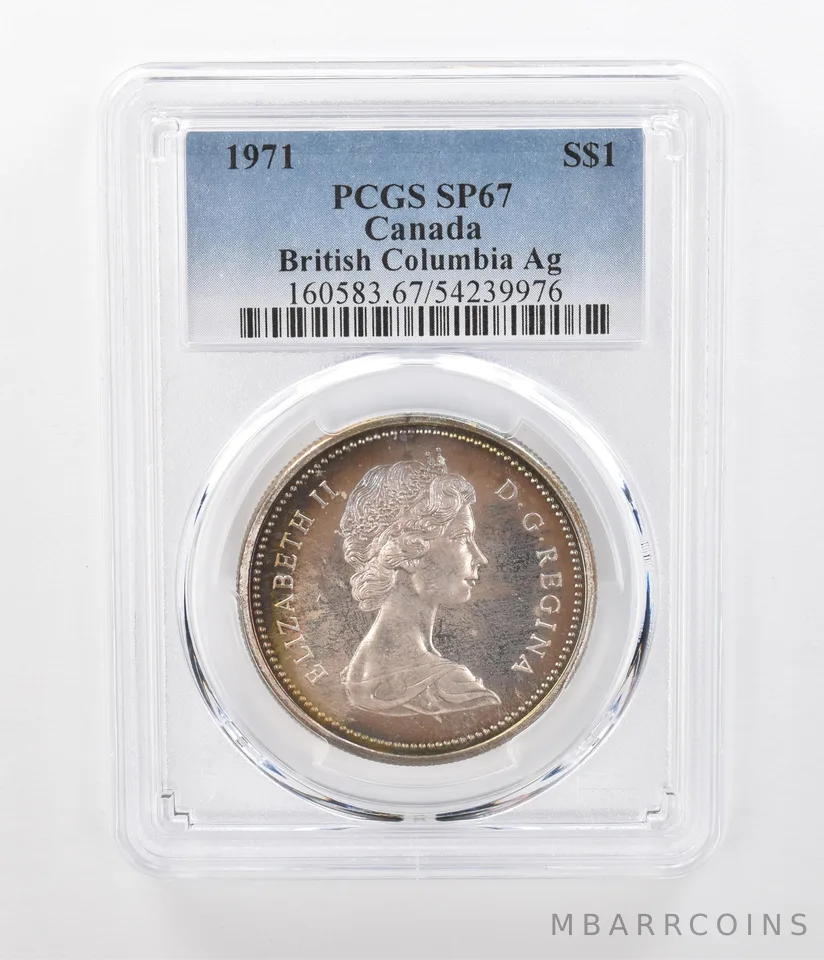1971 Canada 1 Dollar Silver British Columbia SP67 PCGS Beautiful Tone a1218