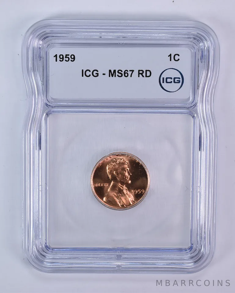 1959 Lincoln Memorial Cent MS67 RD ICG