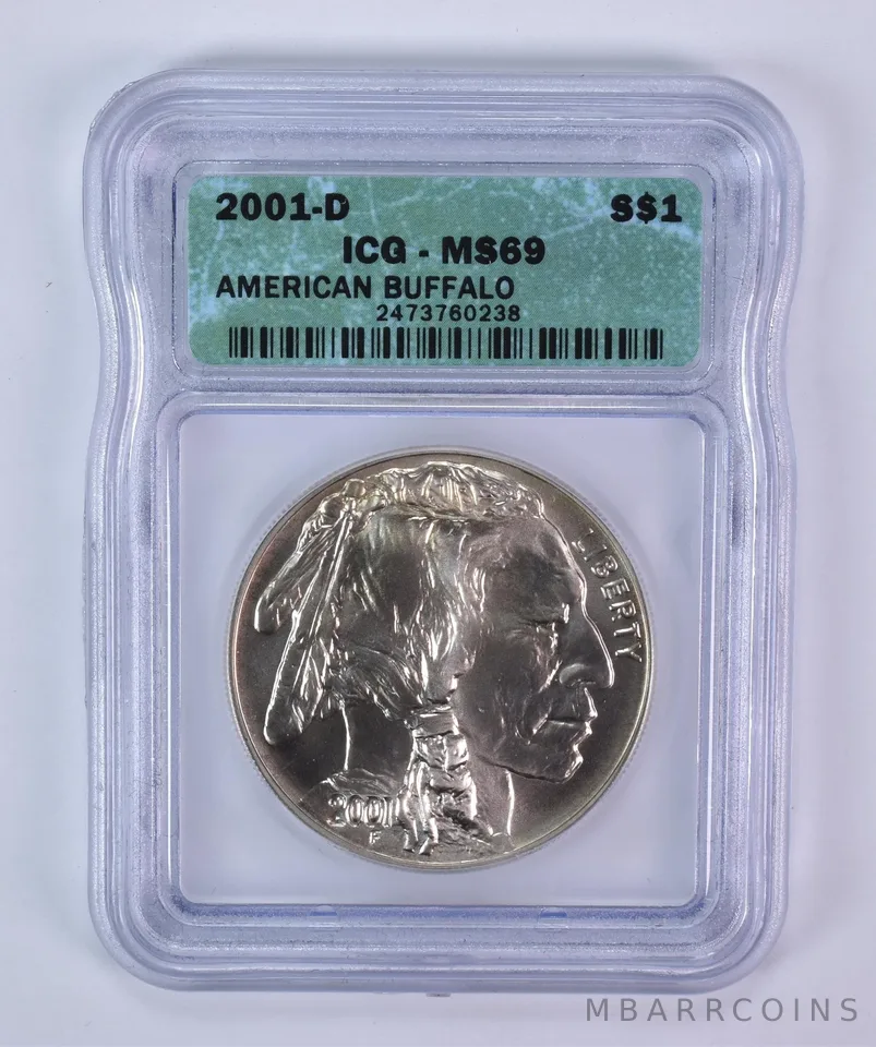 2001-D Buffalo Commemorative Silver Dollar MS69 ICG