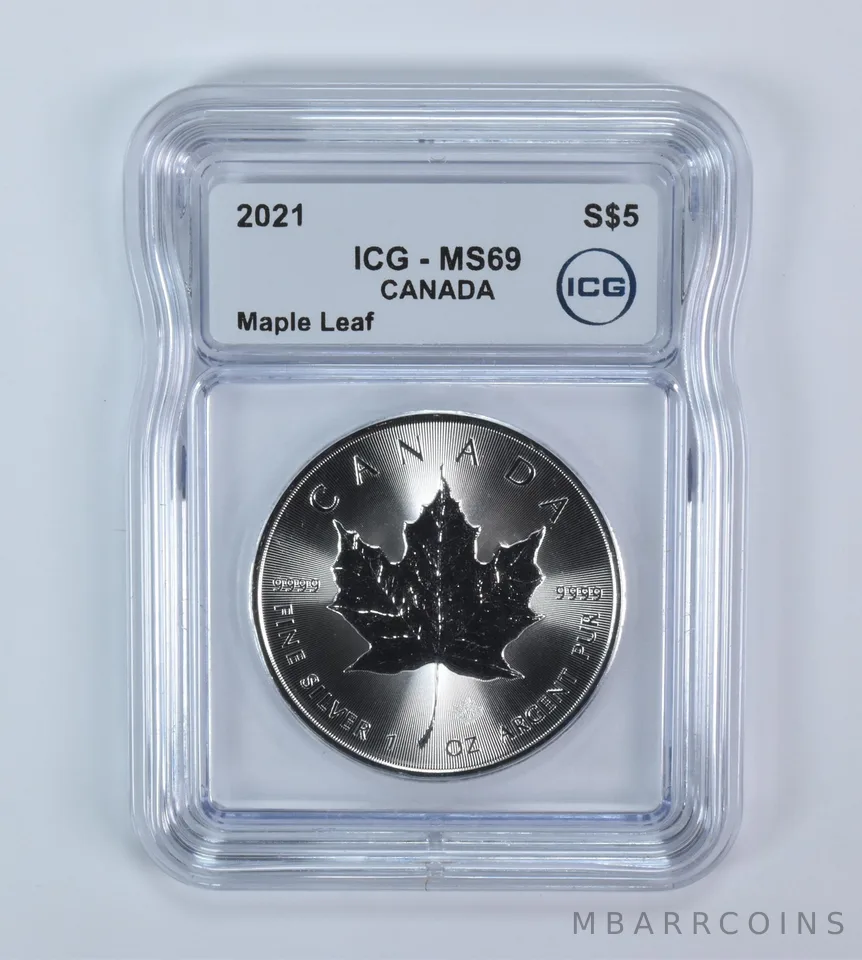 2021 Canada 5 Dollars Silver Maple Leaf MS69 ICG
