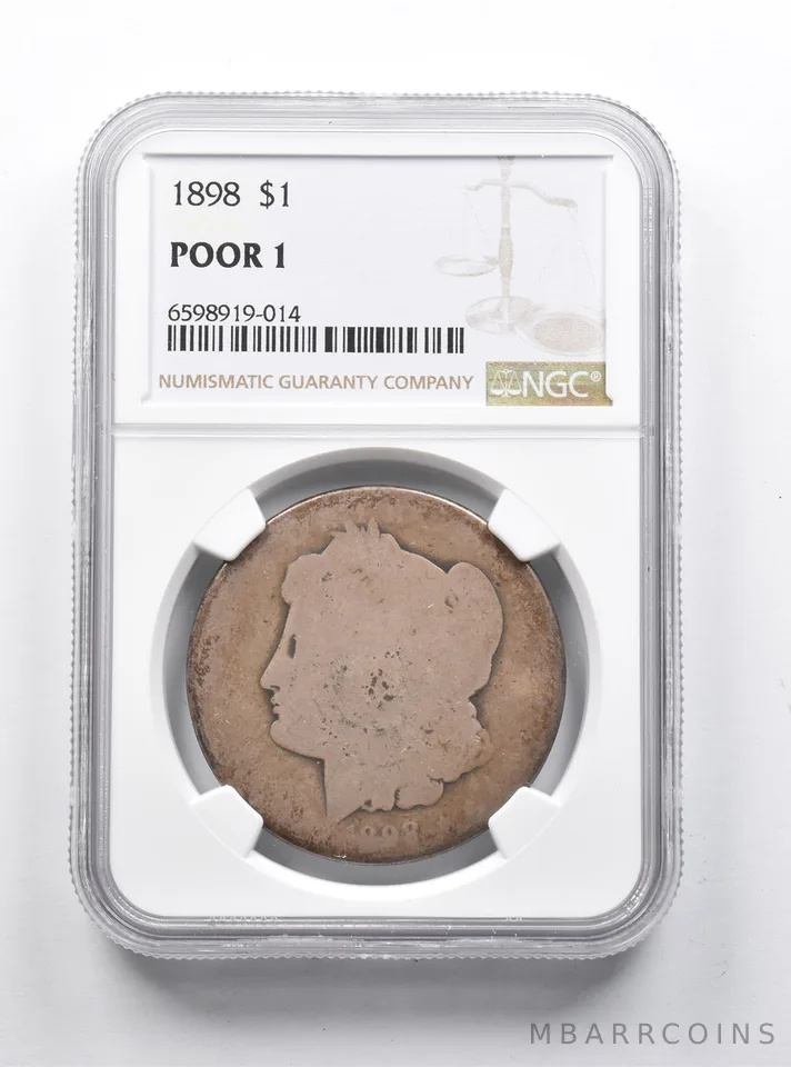 POOR 1 1898 Morgan Silver Dollar NGC Lowball Pocket Piece a1183