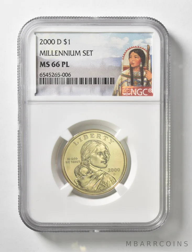 2000-D Sacagawea $1 Millennium Set MS66 PL NGC Special Lbl