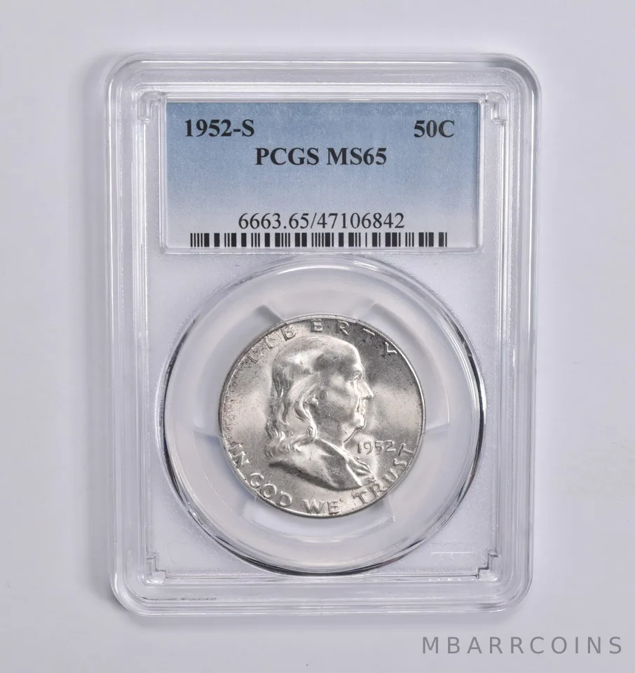 1952-S Franklin Half Dollar MS65 PCGS Blue Label