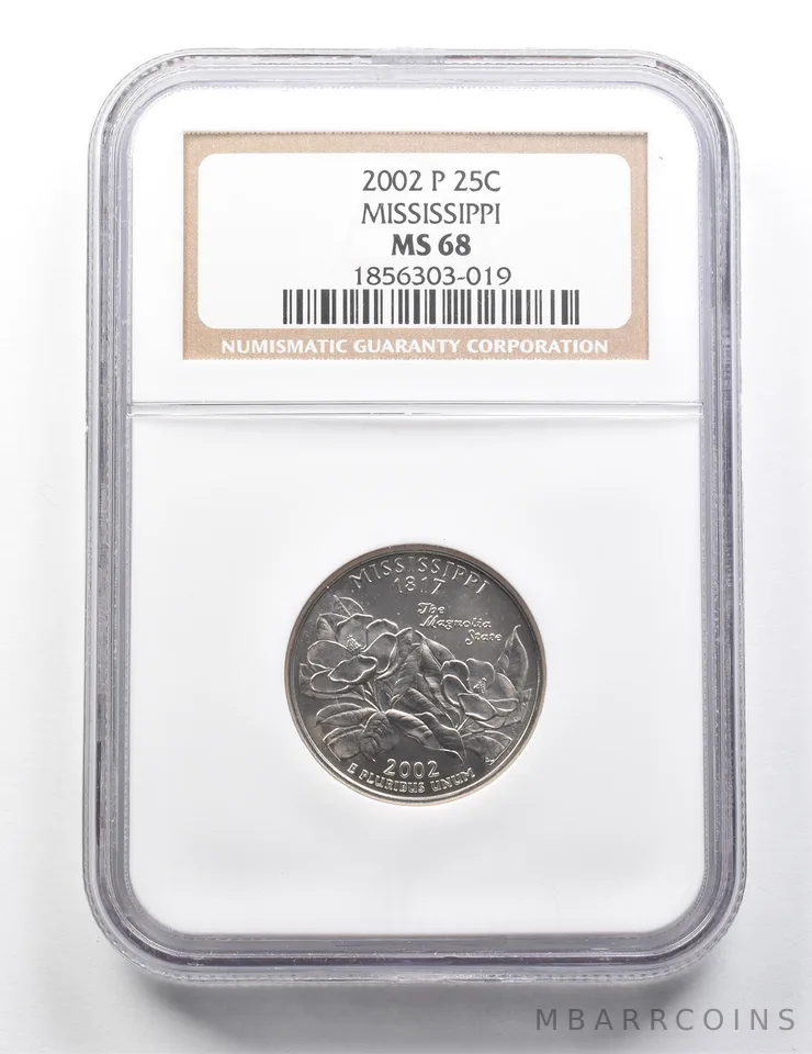 2002-P Washington State Quarter Mississippi MS68 NGC *9386