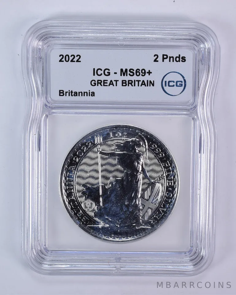 2022 Great Britain 2 Pound Silver Britannia MS69+ ICG