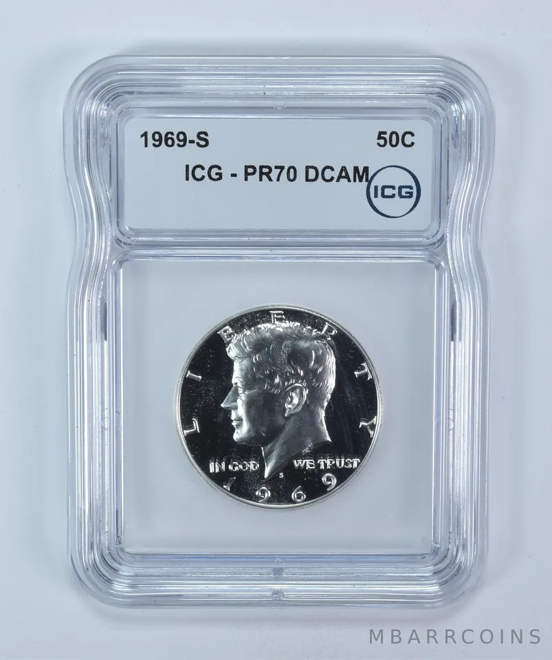 1969-S Kennedy Half Dollar PR70 DCAM ICG