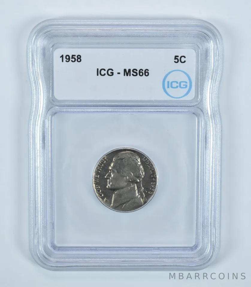 1958 Jefferson Nickel MS66 ICG