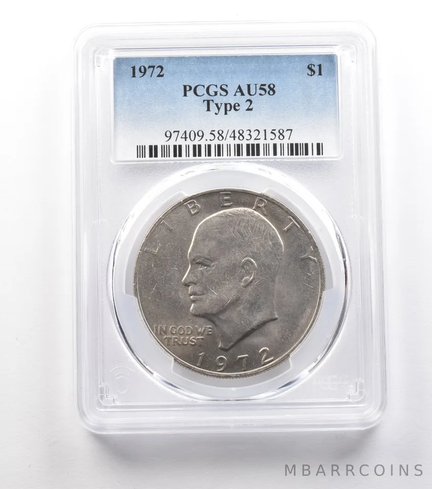 1972 Eisenhower $1 Type 2 AU58 PCGS *0966