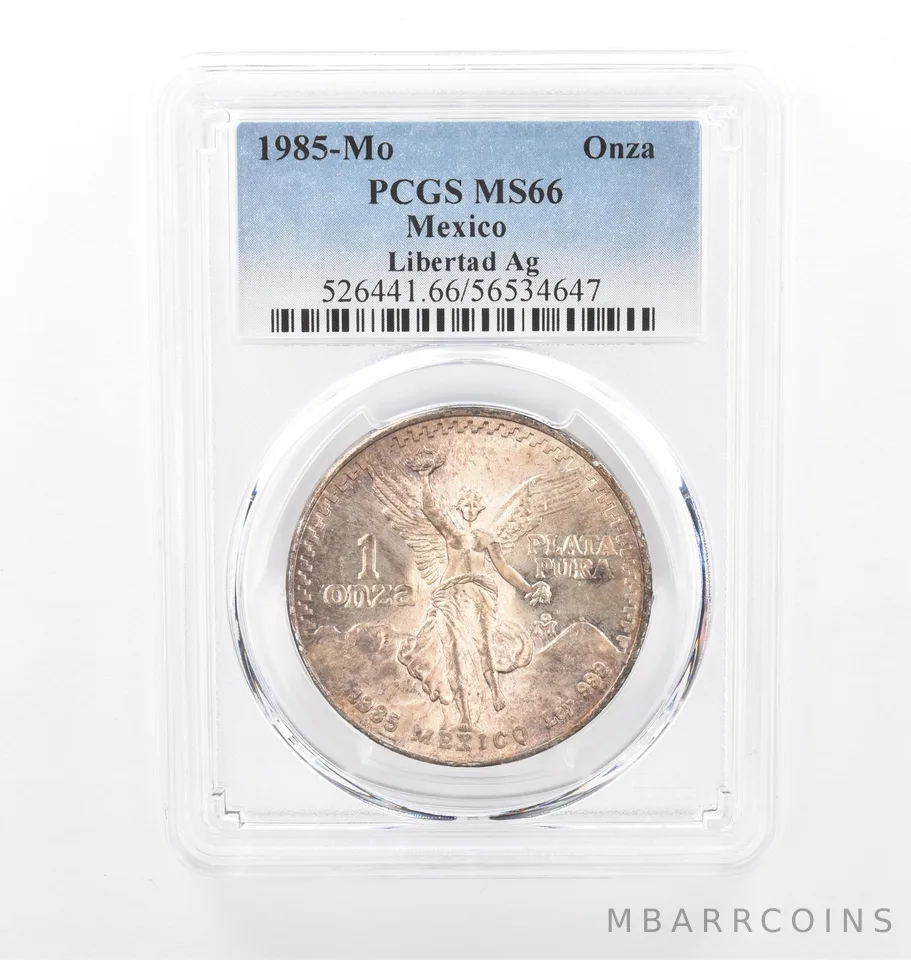 1985 Mo Mexico 1 Onza Silver Libertad MS66 PCGS Beautiful Tone *2106
