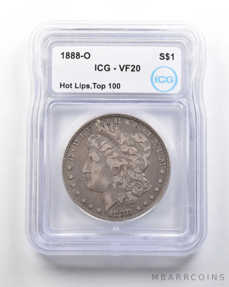 1888-O Morgan Silver Dollar Hot Lips Top 100 VF20 ICG *1611