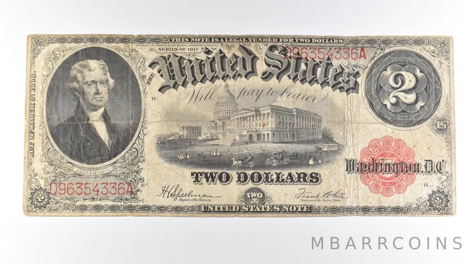 1917 $2 Legal Tender Large Note Red Seal FR#60 *0643