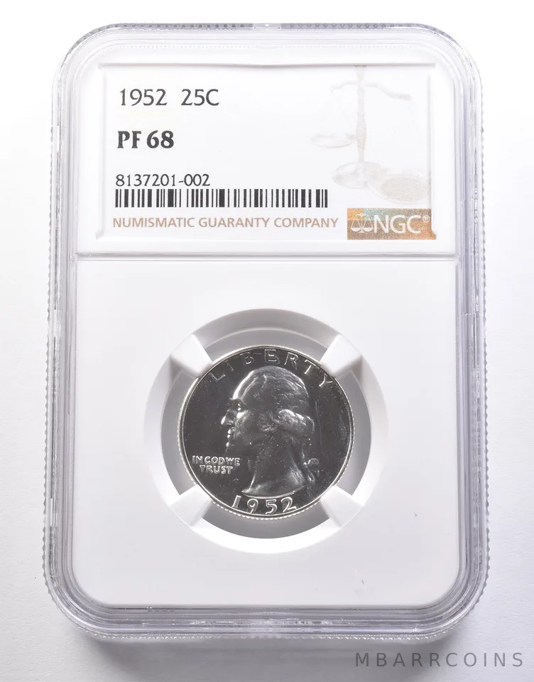 1952 Washington Quarter PF68 NGC *7249