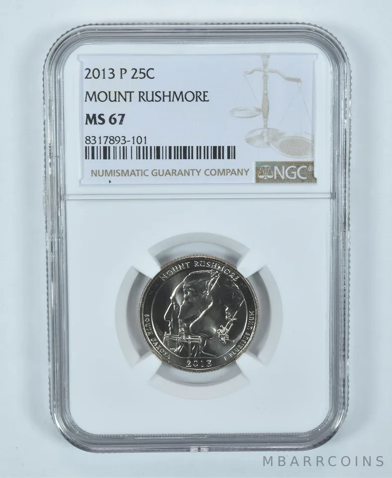 2013-P Washington Quarter Mount Rushmore America The Beautiful MS67 NGC