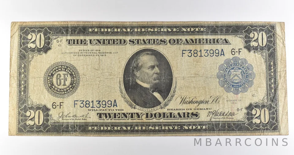 1914 $20 Atlanta GA FRN Large Note Blue Seal *3648