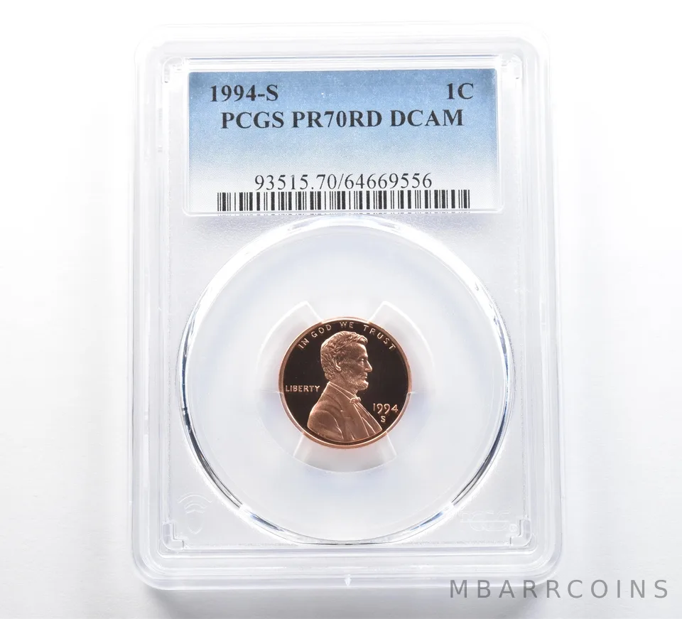 1994-S Lincoln Memorial Cent PR70 RD DCAM PCGS Blue Label