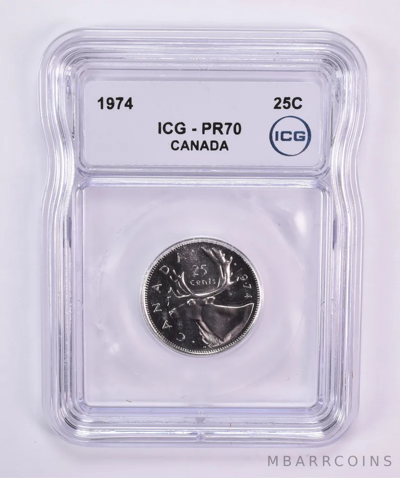 1974 Canada 25 Cents PR70 ICG