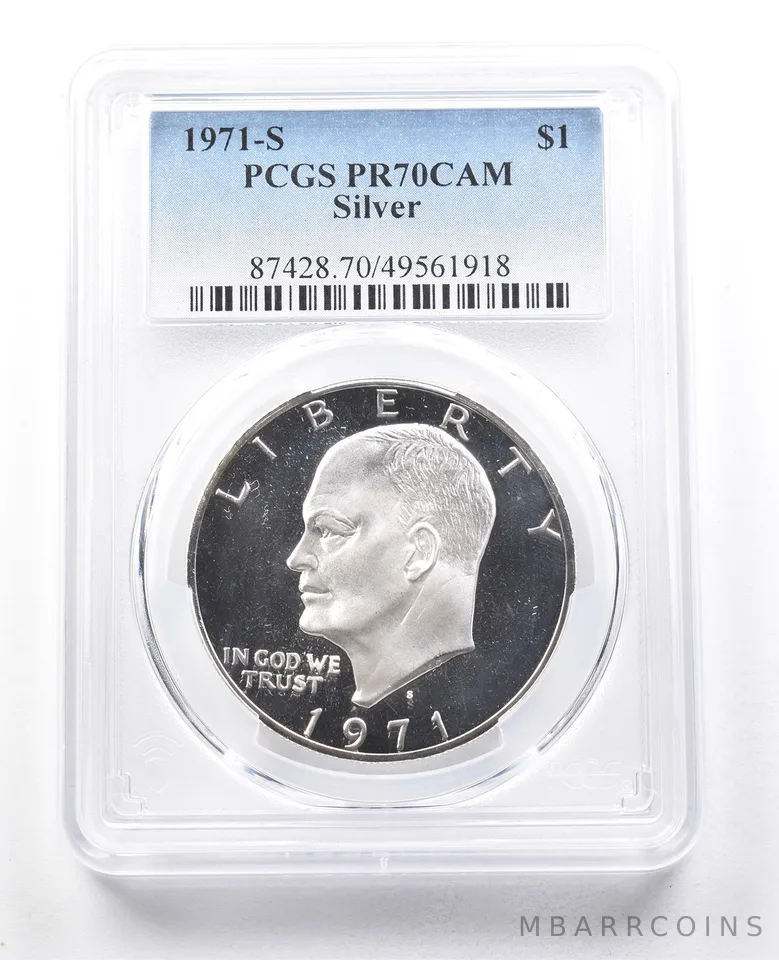 1971-S Eisenhower Silver $1 PR70 CAM PCGS a1850